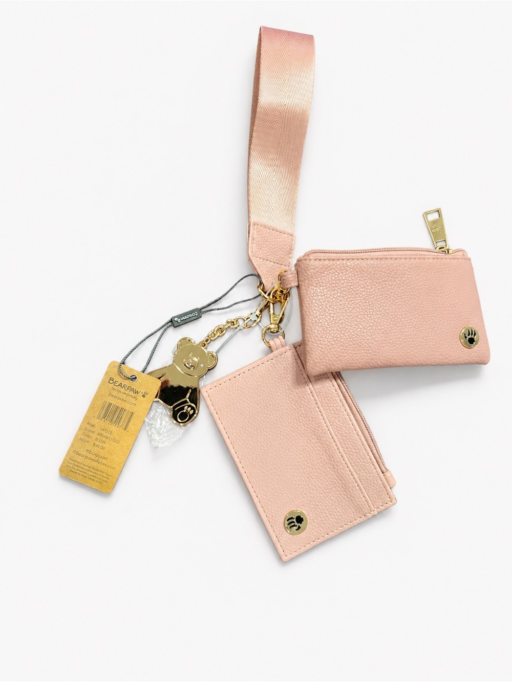 BearPaw Blush Pink Wristlet Cardholder & Coin Pouch Set